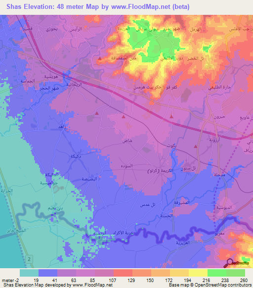 Shas,Syria Elevation Map