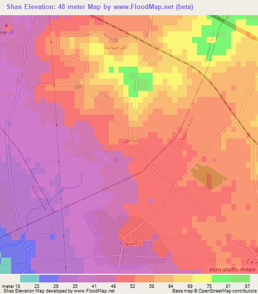Shas,Syria Elevation Map