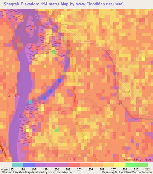 Shaqrah,Syria Elevation Map