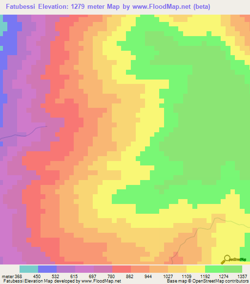Fatubessi,East Timor Elevation Map