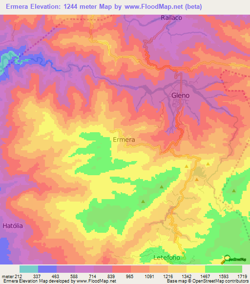 Ermera,East Timor Elevation Map