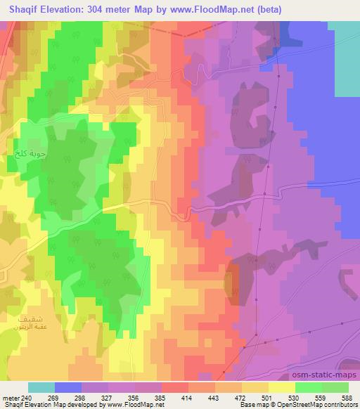 Shaqif,Syria Elevation Map