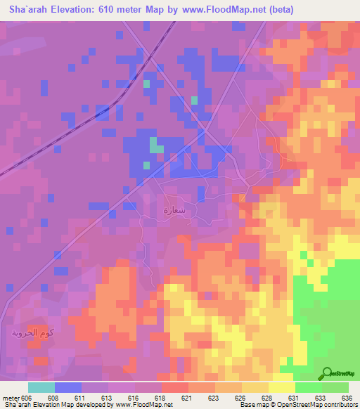 Sha`arah,Syria Elevation Map