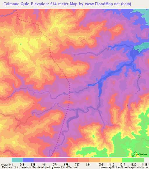 Caimauc Quic,East Timor Elevation Map