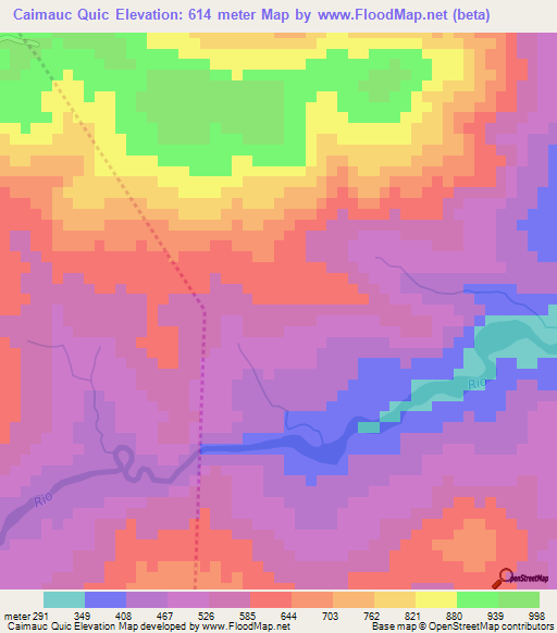 Caimauc Quic,East Timor Elevation Map