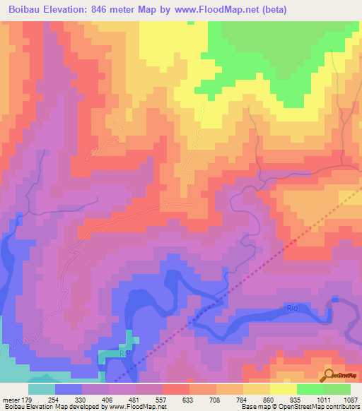 Boibau,East Timor Elevation Map