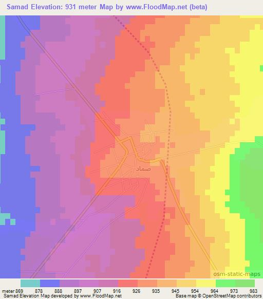 Samad,Syria Elevation Map