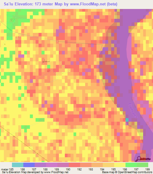 Sa`lu,Syria Elevation Map