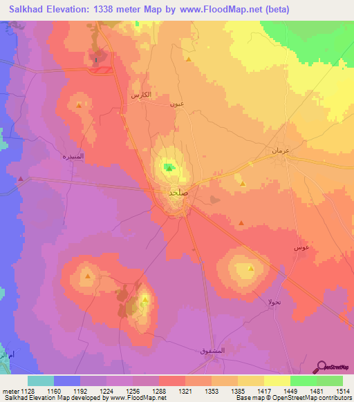 Salkhad,Syria Elevation Map