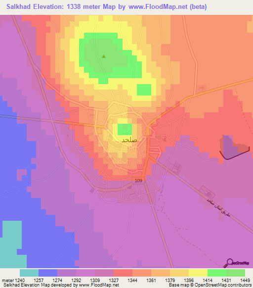 Salkhad,Syria Elevation Map