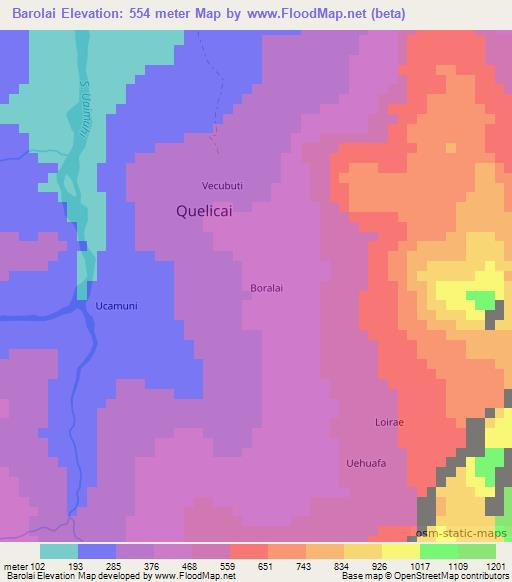 Barolai,East Timor Elevation Map