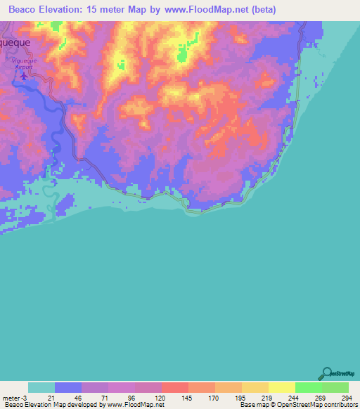 Beaco,East Timor Elevation Map