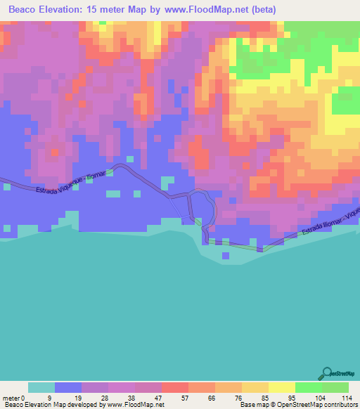 Beaco,East Timor Elevation Map
