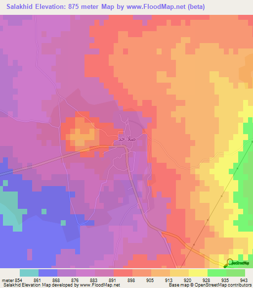 Salakhid,Syria Elevation Map