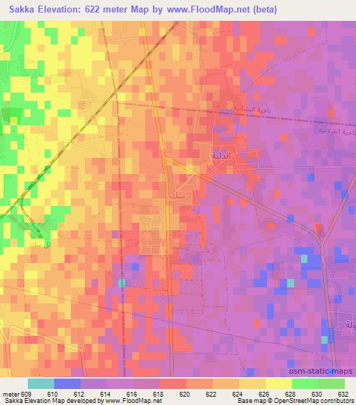 Sakka,Syria Elevation Map