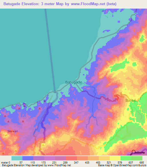 Batugade,East Timor Elevation Map