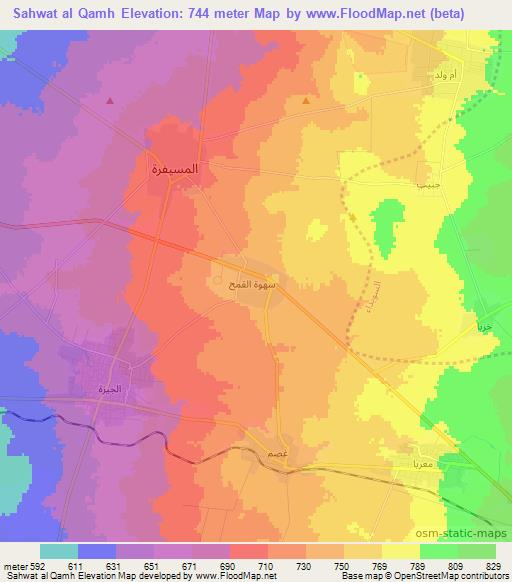 Sahwat al Qamh,Syria Elevation Map