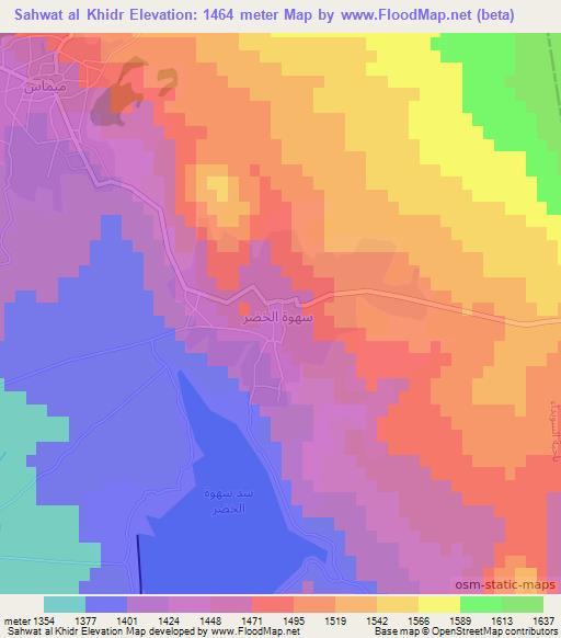 Sahwat al Khidr,Syria Elevation Map