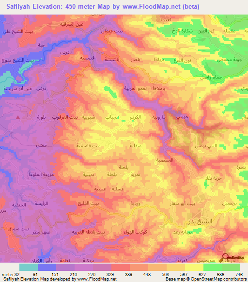 Safliyah,Syria Elevation Map