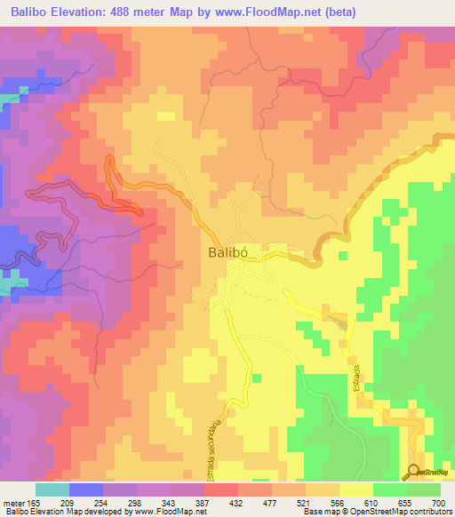 Balibo,East Timor Elevation Map