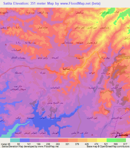 Satita,Syria Elevation Map