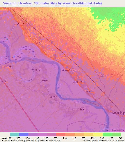Saadoun,Syria Elevation Map