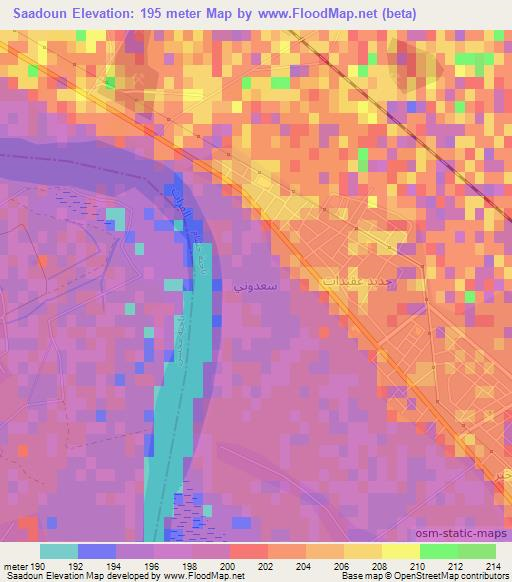 Saadoun,Syria Elevation Map