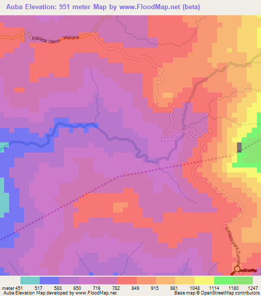 Auba,East Timor Elevation Map
