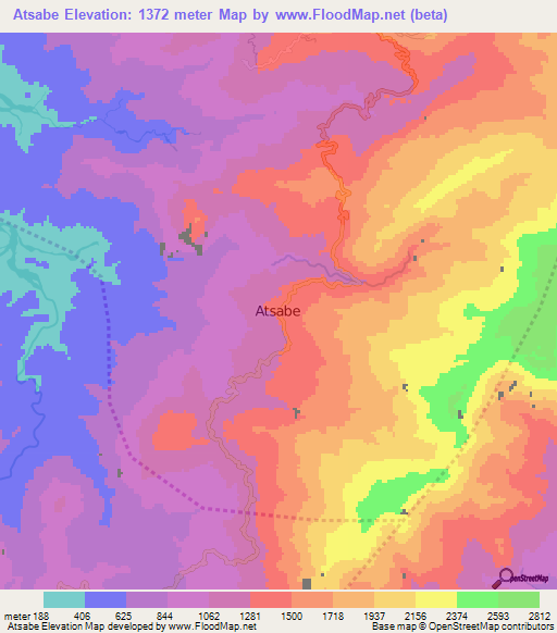 Atsabe,East Timor Elevation Map