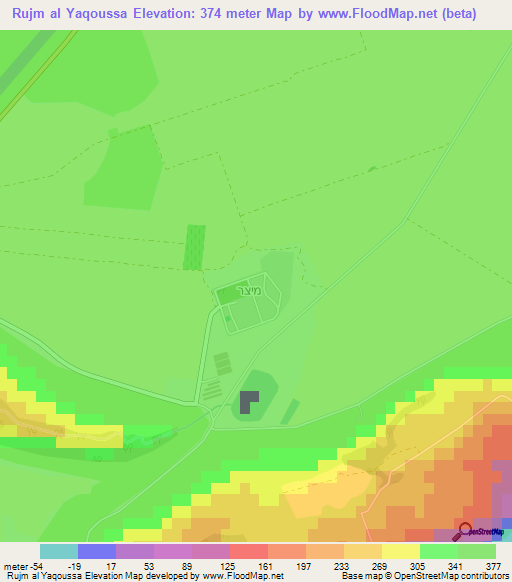 Rujm al Yaqoussa,Syria Elevation Map