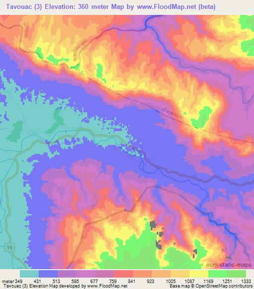 Tavouac (3),Laos Elevation Map