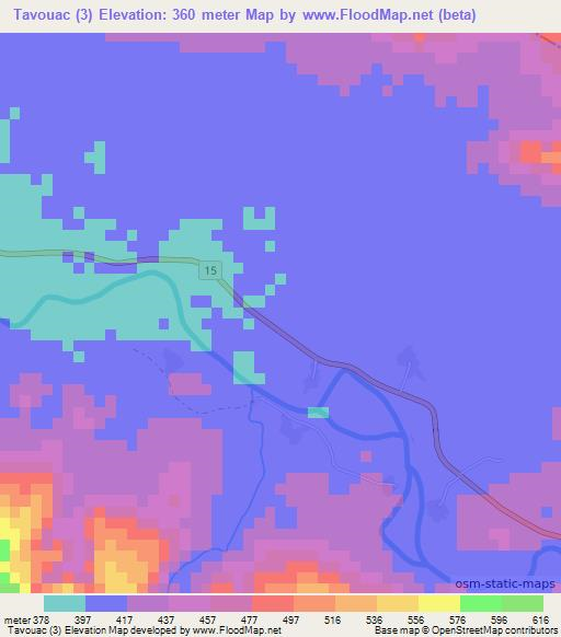 Tavouac (3),Laos Elevation Map