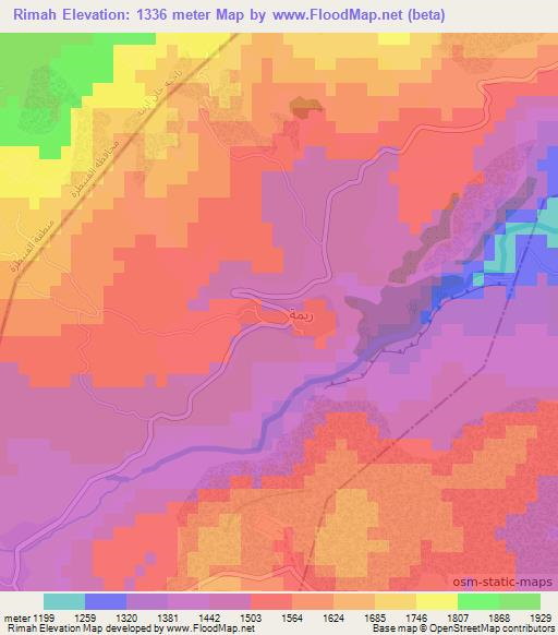 Rimah,Syria Elevation Map