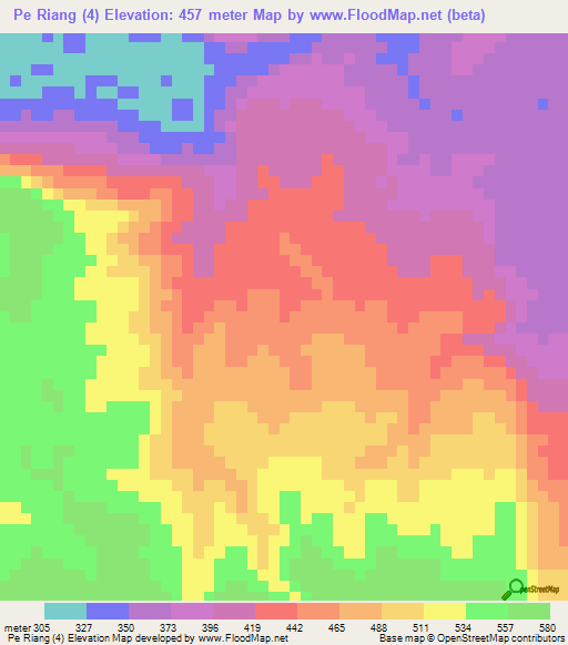 Pe Riang (4),Laos Elevation Map