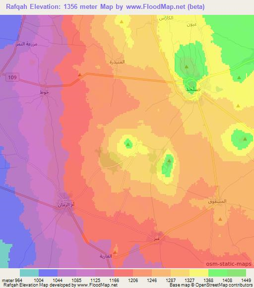 Rafqah,Syria Elevation Map