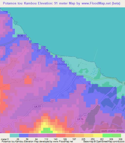 Potamos tou Kambou,Cyprus Elevation Map