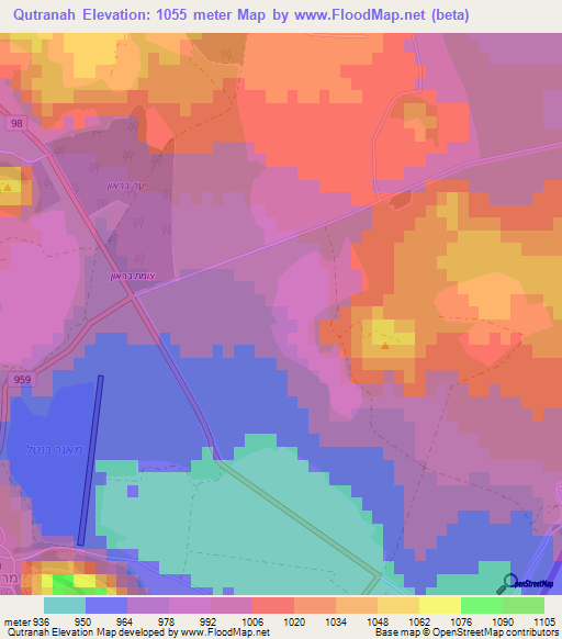 Qutranah,Syria Elevation Map