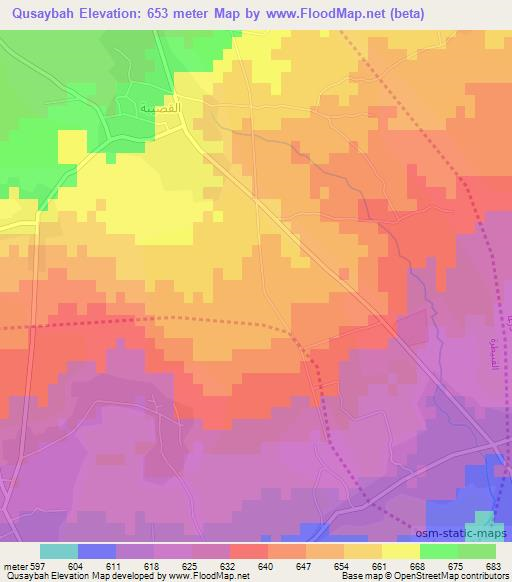 Qusaybah,Syria Elevation Map