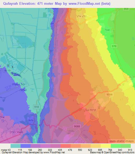 Qufayrah,Syria Elevation Map