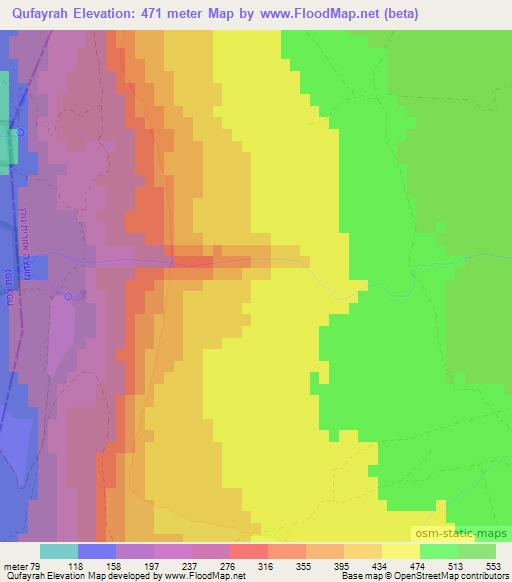 Qufayrah,Syria Elevation Map