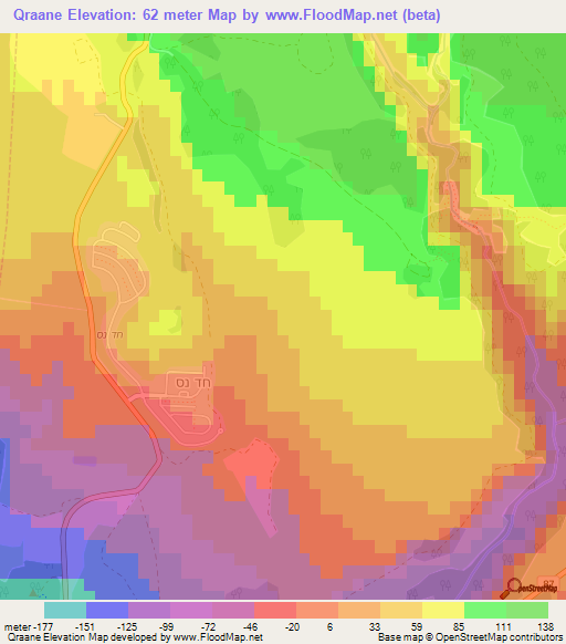 Qraane,Syria Elevation Map