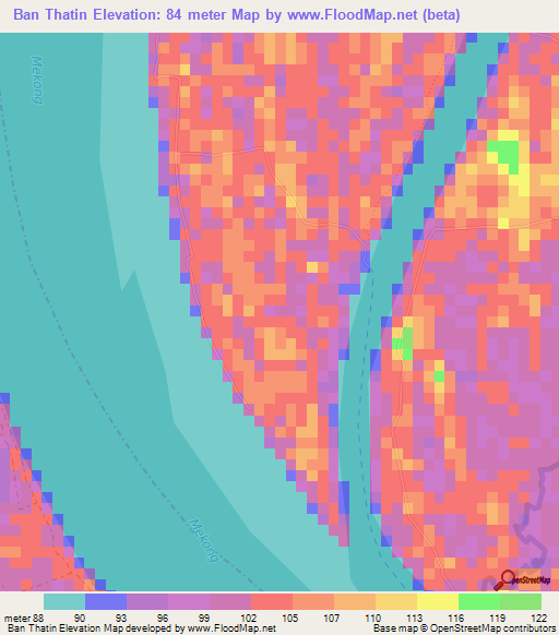 Ban Thatin,Laos Elevation Map