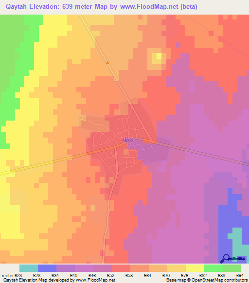 Qaytah,Syria Elevation Map