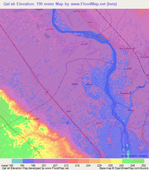 Qat`ah,Syria Elevation Map