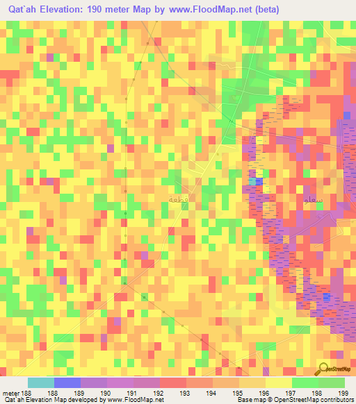 Qat`ah,Syria Elevation Map