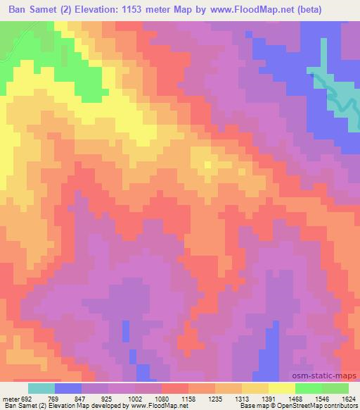 Ban Samet (2),Laos Elevation Map