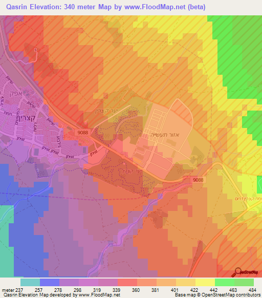 Qasrin,Syria Elevation Map