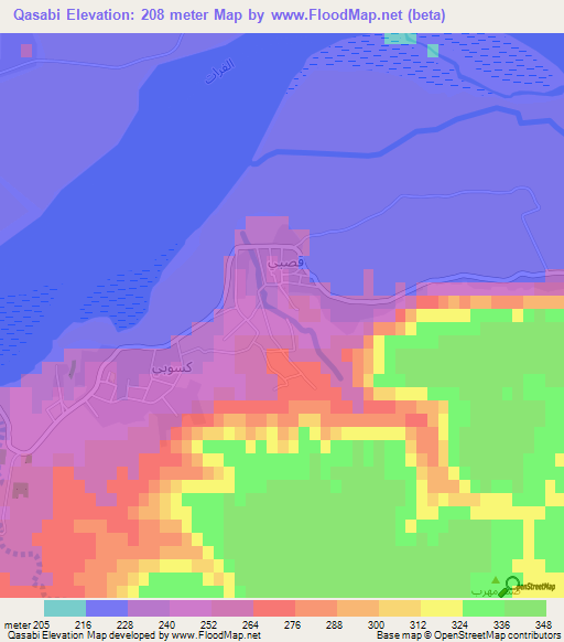Qasabi,Syria Elevation Map