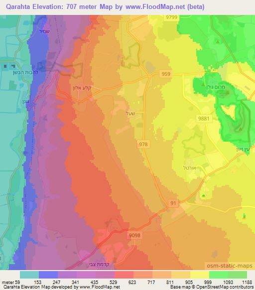 Qarahta,Syria Elevation Map