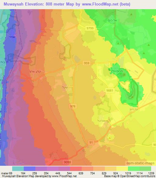 Muwaysah,Syria Elevation Map